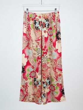 Vintage-Inspired Globe Trotter Clothing of Bali Floral Wide Leg Rayon Pants